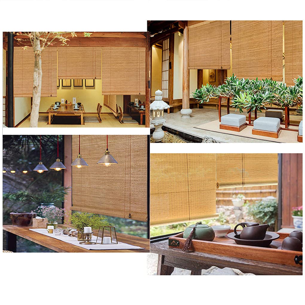 Store Enrouleur en Bambou Stores À Rouleaux Romains Rideau filtrant la lumière Stores Venitien Volets Protection de la Vie privée,pour fenêtres et Portes,Balcon (90 x 180 cm)