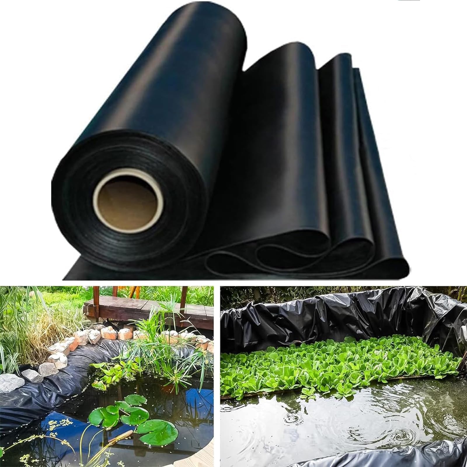 PALUDO Bâche Pour Étang En PVC, Robuste Noire Bâche De Bassin 2M X 3M, Bâche Liner Pour Bassin