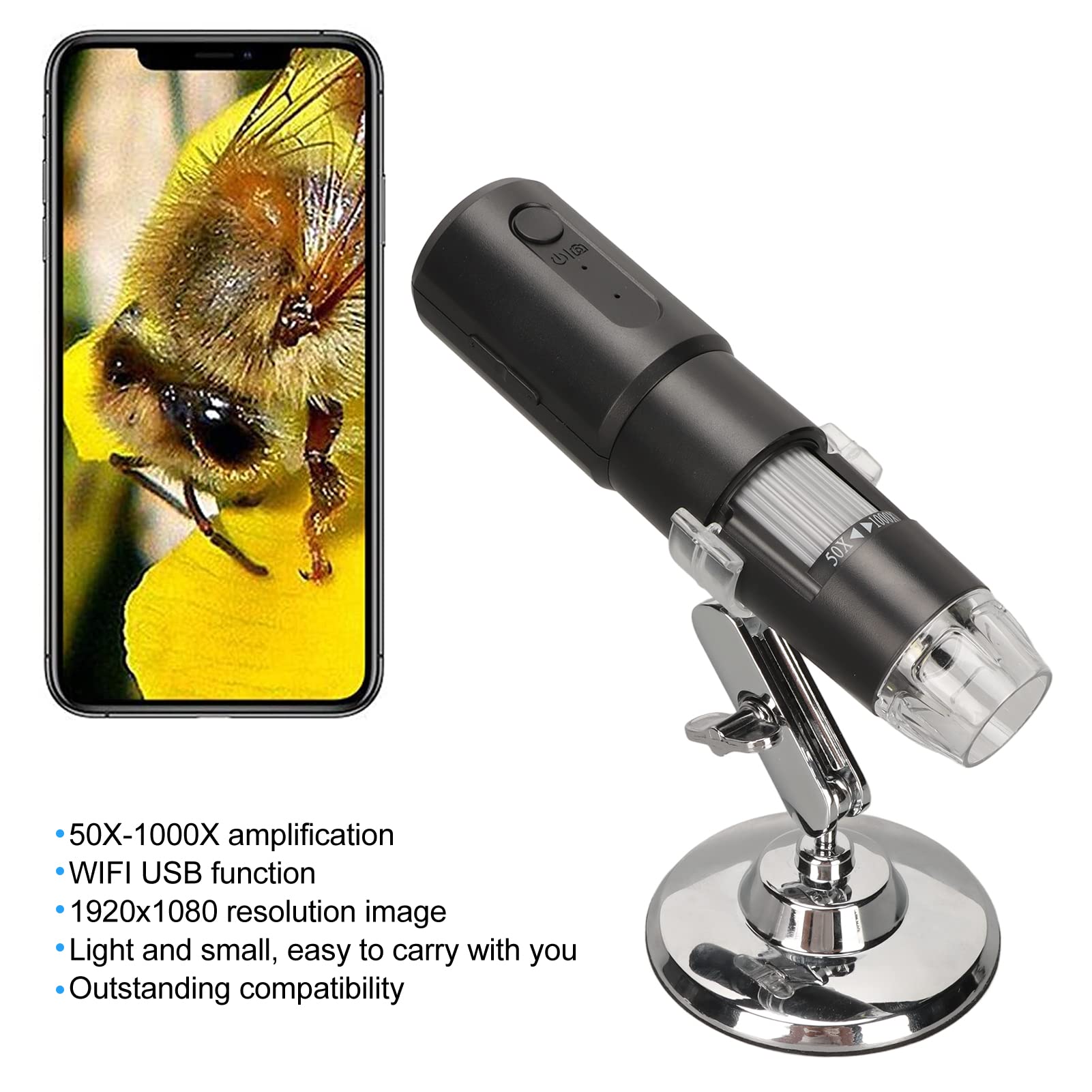 Cocoarm Microscopio Digital Inalámbrico, 50-1000X WiFi