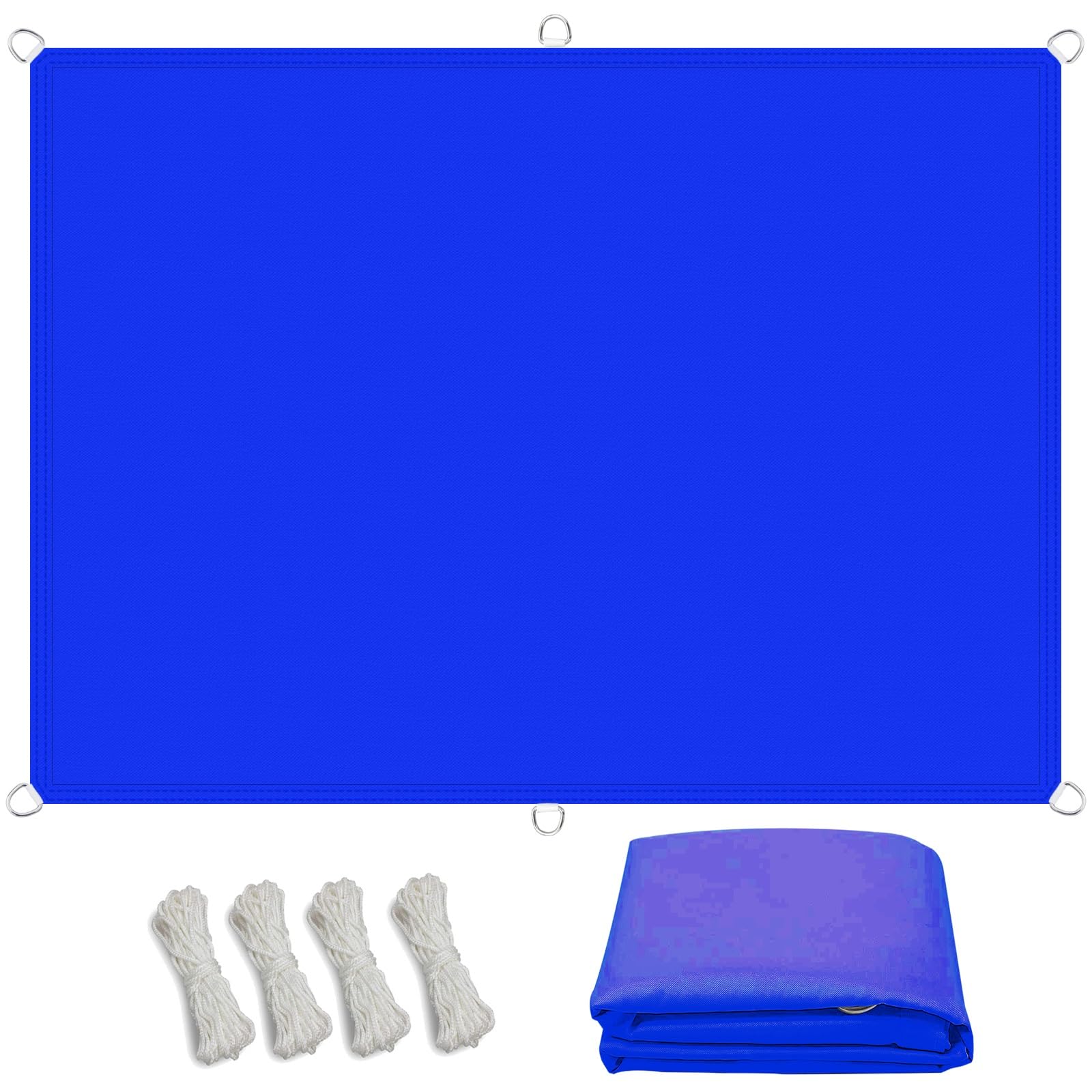 Voile d'ombrage rectangulaire pour patio 6.5 x 8 m serre filet coupe-vent