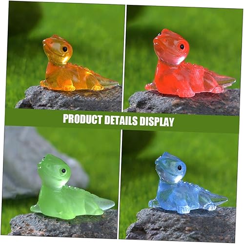 Miniatura 5 de Toyvian 30 piezas de micro paisaje lagarto mini figuras de animales plantas en maceta decoración brillante mini estatuilla luminosa lagarto