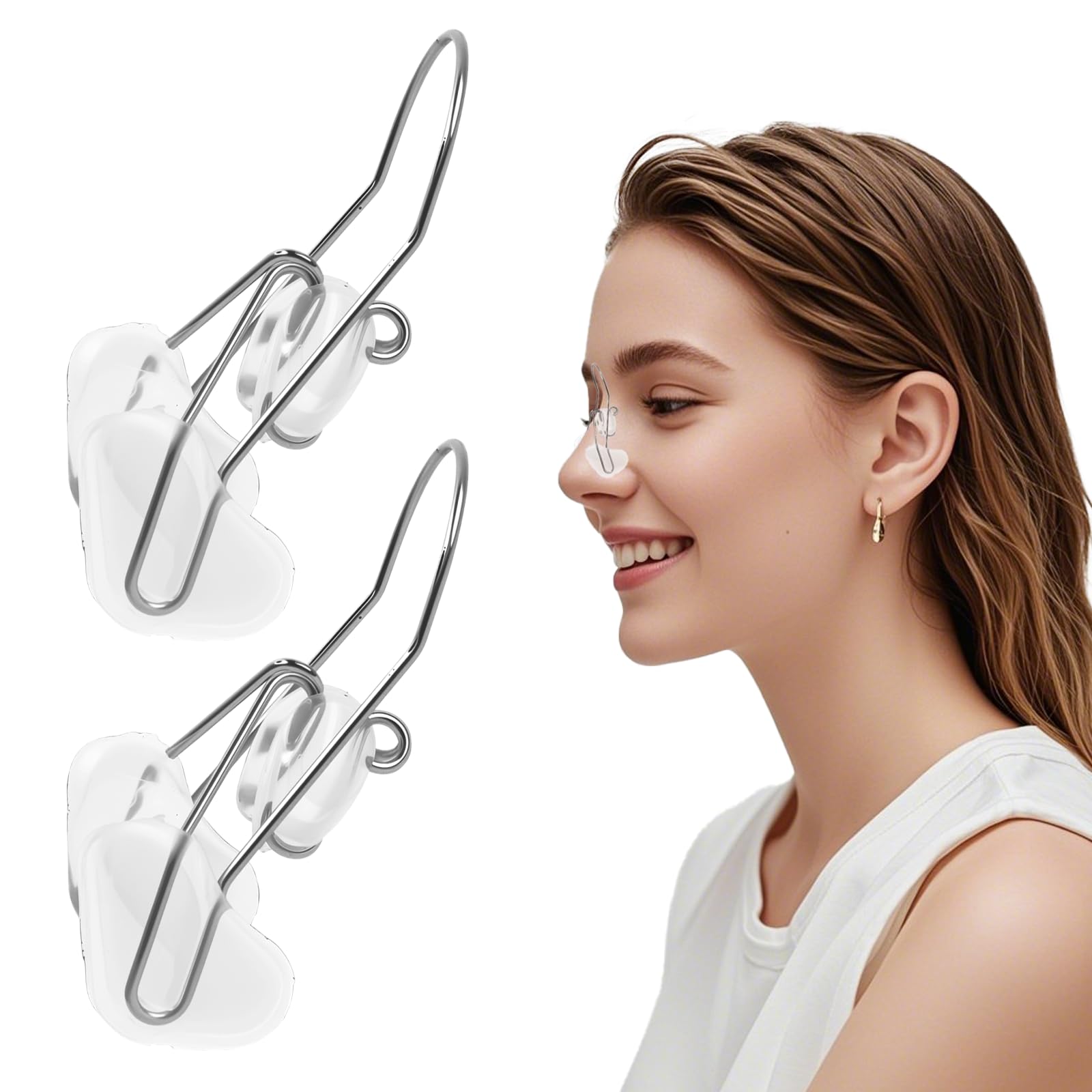 2 Pcs Nose Shaper Clip, Up Lifting Clip Nose Shaper, Silicone Wide Nose Slimmer Pain Free Up Lifting Straightener