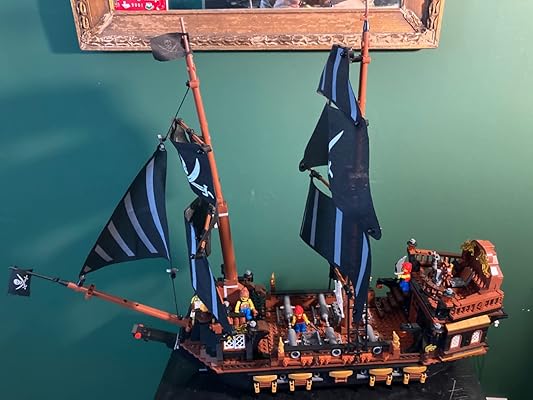 Nifeliz Black Hawk Pirates Ship Building Blocks - 1352 Piece Model Kit For Teens & Adults