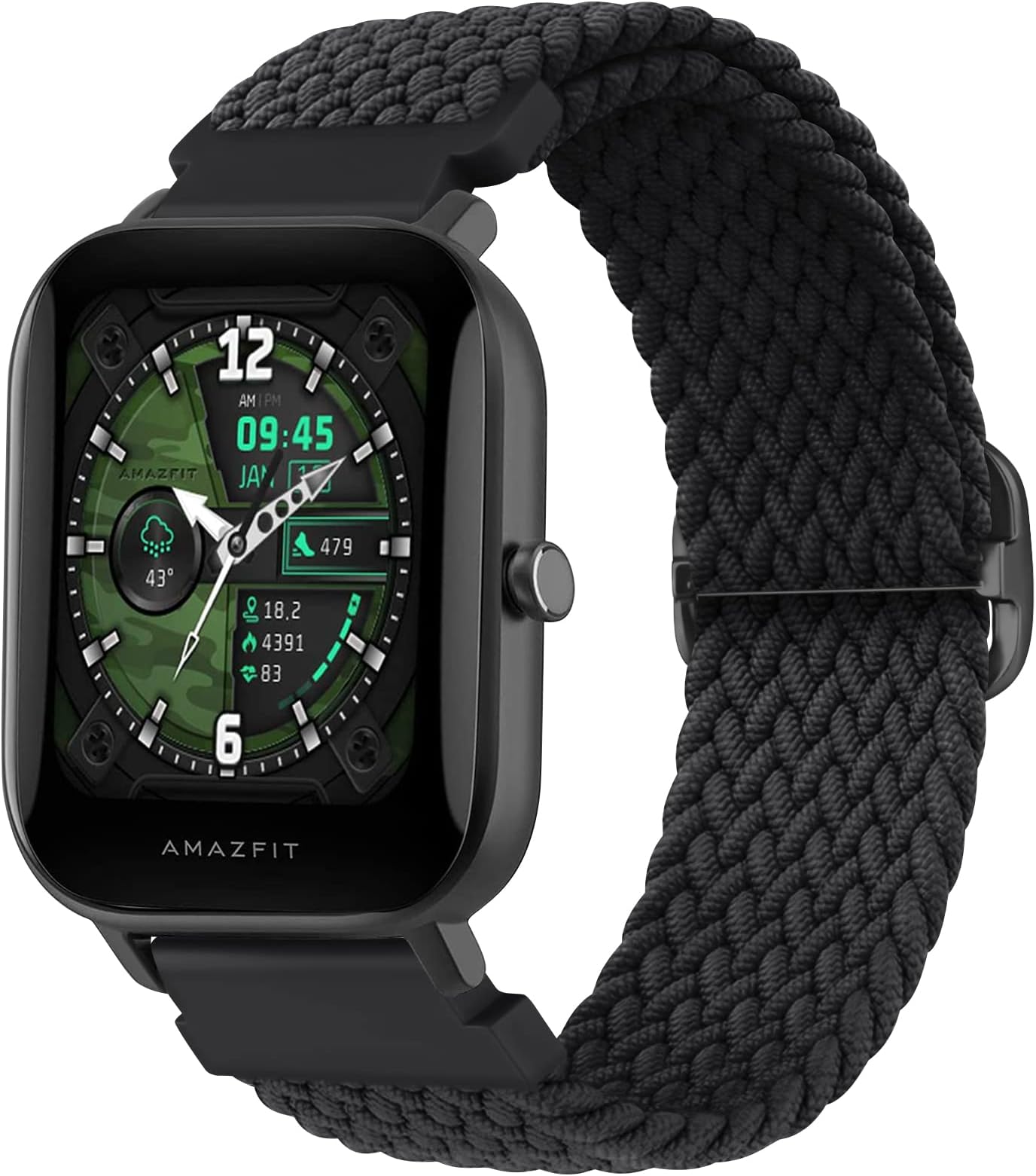 Braided Elastic Band for Amazfit GTS 4 / GTS Mini / GTS 3 / GTS 2 / GTS 2e / GTS 2 mini, 20mm Quick Release Soft Breathable Sport Replacement Watch Strap for Amazfit Bip 3 Pro/Bip 3/Bip U Pro/Bip/Bip Lite/Bip S/Bip S lite/Bip U