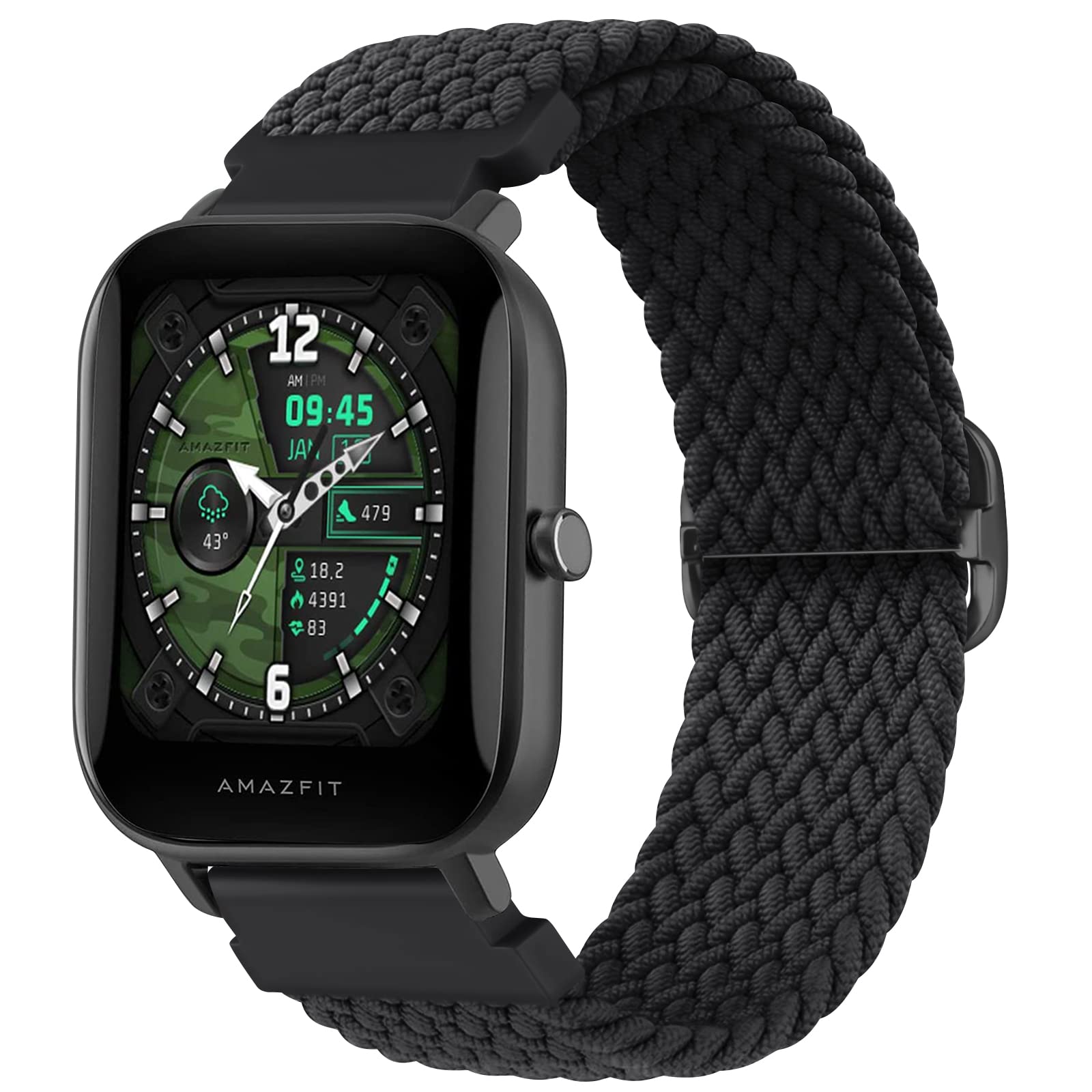 Braided Elastic Band for Amazfit GTS 4 / GTS Mini / GTS 3 / GTS 2 / GTS 2e / GTS 2 mini, 20mm Quick Release Soft Breathable Sport Replacement Watch Strap for Amazfit Bip 3 Pro/Bip 3/Bip U Pro/Bip/Bip Lite/Bip S/Bip S lite/Bip U