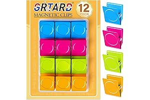 Heavy Duty Magnetic Clips: 12 Pack Fridge Magnet Clips for the Toughest Holding Power