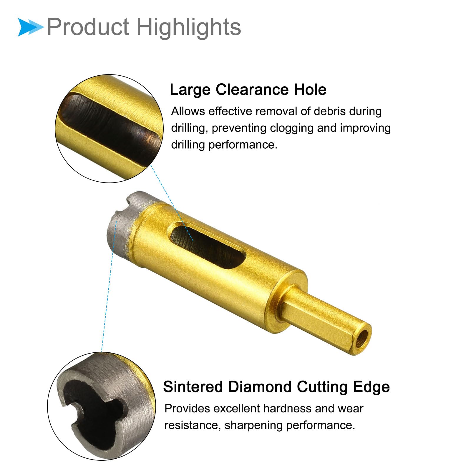 CoCud Diamond Core Drill Bit, 20mm Dia Round Shank, Tiles Stones Marble Concrete Dry/Wet Hole Saws - Image 4