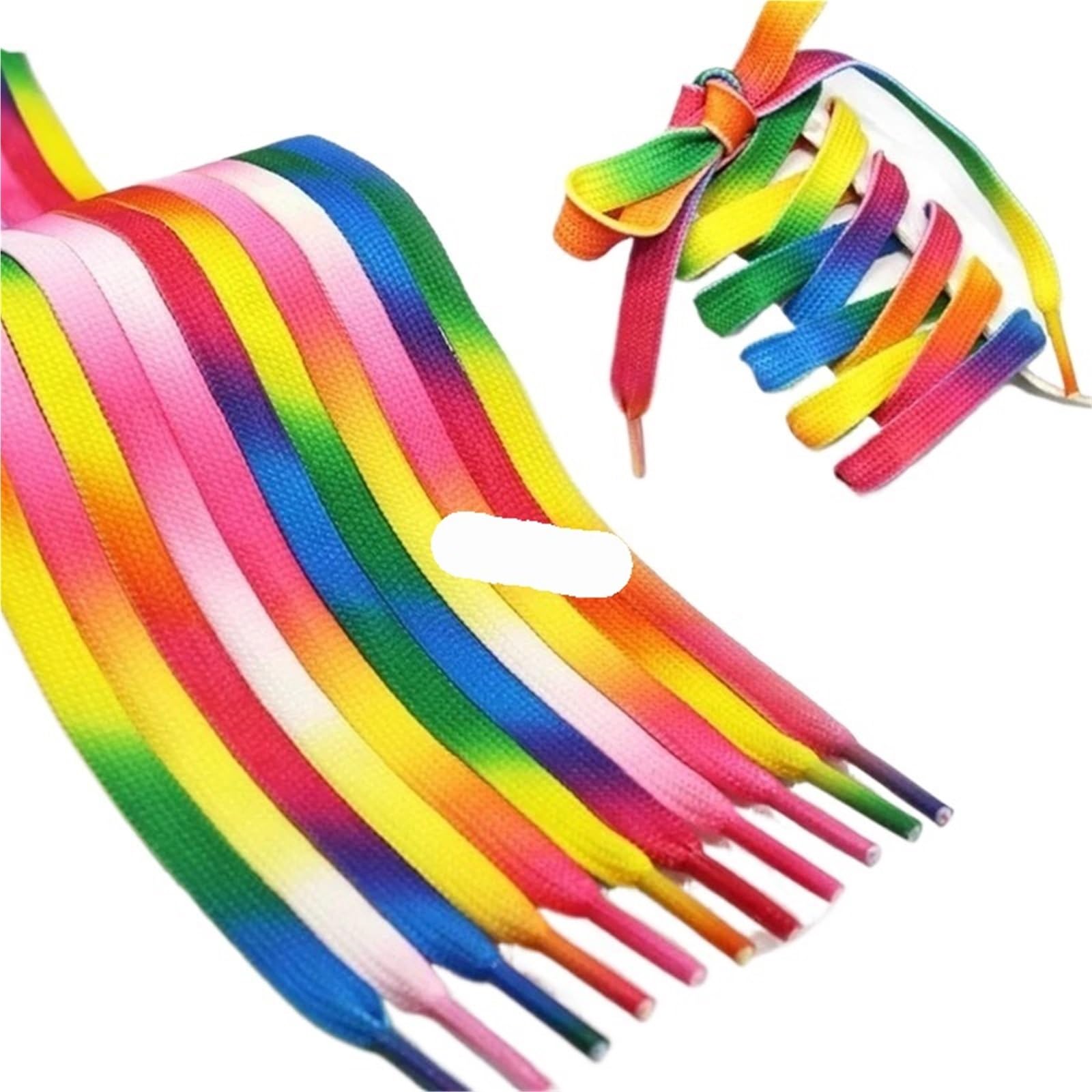 5 Paar bunte flache Schnürsenkel mit Regenbogen-Farbverlauf for High-Top-Canvas-Sneaker-Schnürsenkel Für Sneaker