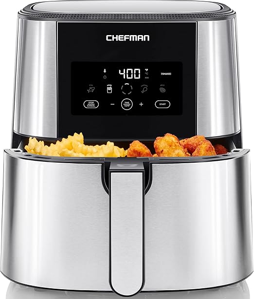 Chefman TurboFry Air Fryer, XL 8Qt Capacity, Basket Divider For Dual