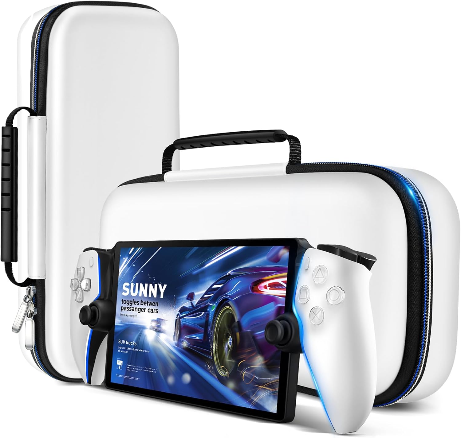 ivoler Case for PlayStation 5 Portal Remote Player, PS5 Console Hold Accessories Portable Traveler Deluxe Carrying-All Protective Hard Storage Protection Bag – White