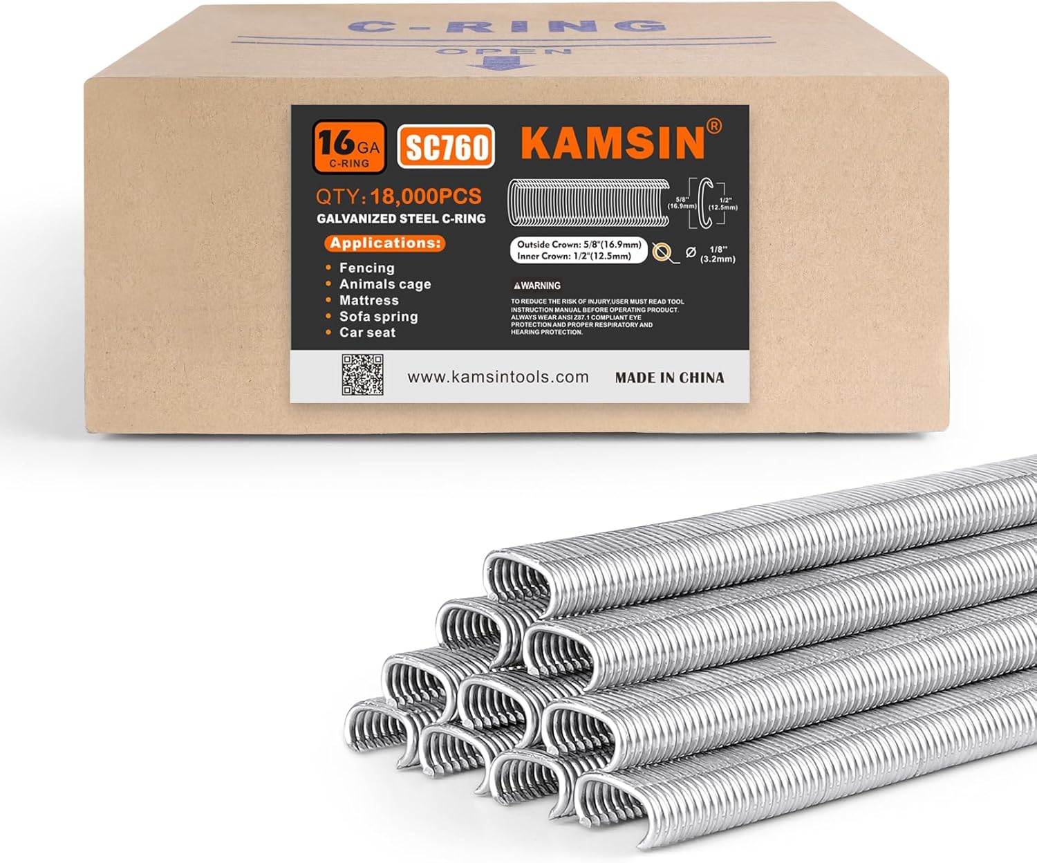 Combination of C-760A 1/2'' Crown Air Hog Ring Gun and 19,000PCS Galvanized Hog Ring Staples