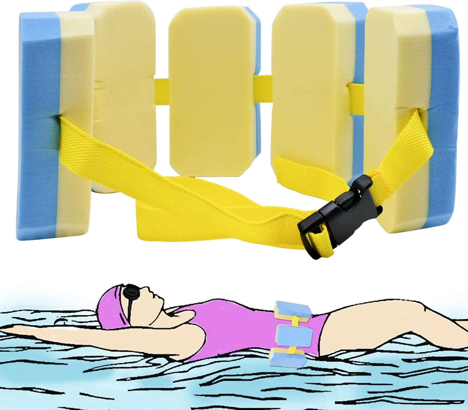 Kids Swimming Belt, Swim Floating Board Belt for Beginner, Children Swim Training Float Waist