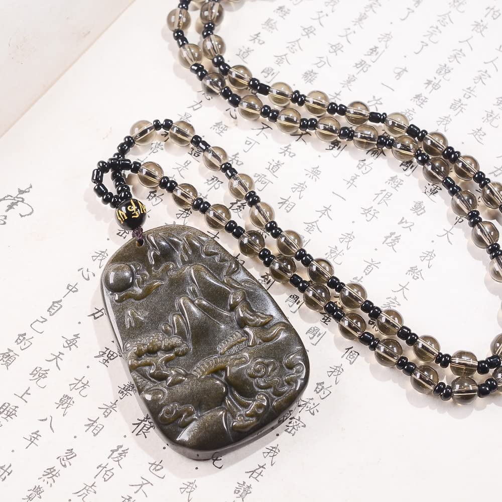Natural Gold Obsidian Black Obsidian Mountain Water Carving Stone Quartz Crystal Collection Healing - Image 4