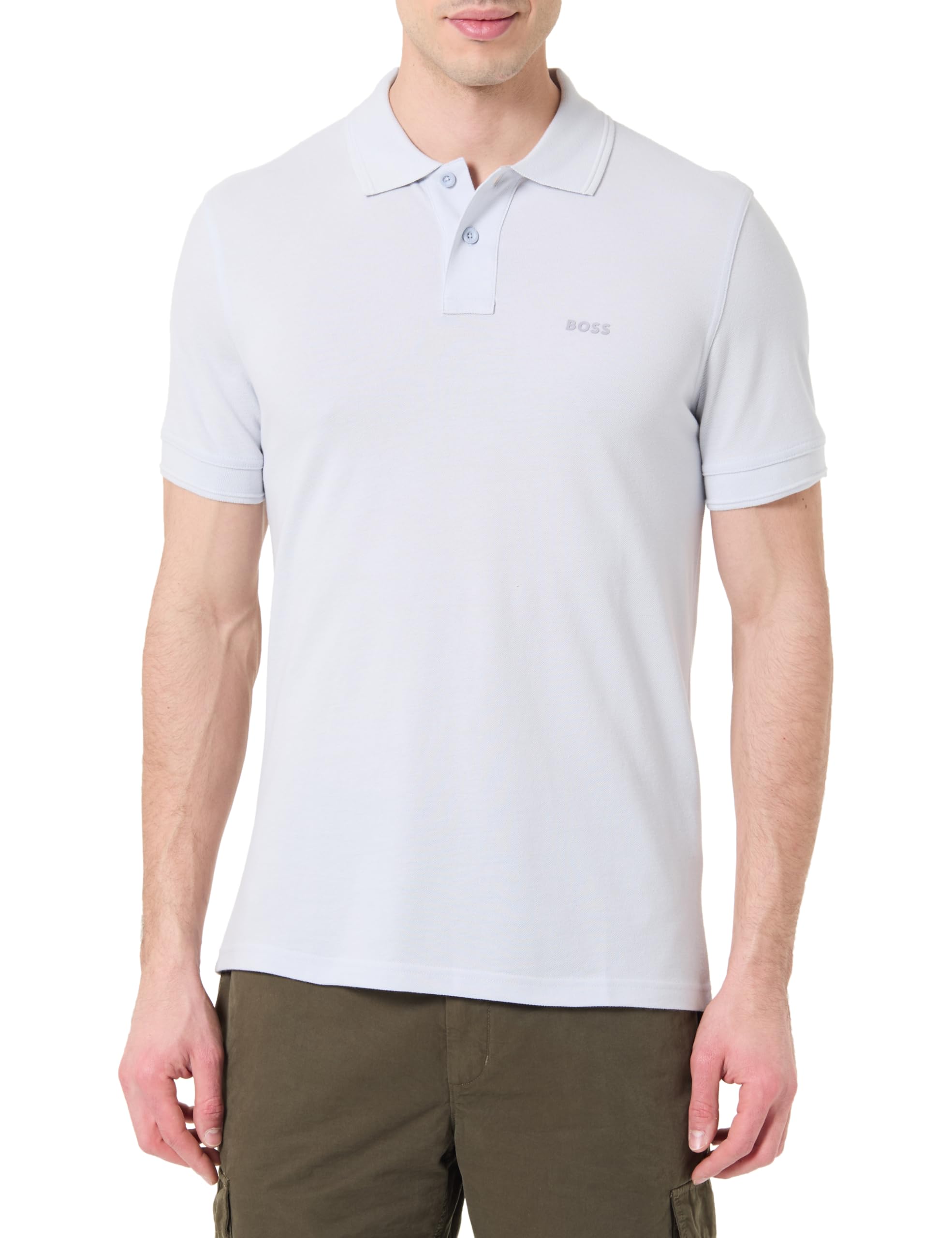 Boss Men's Light/Pastel Grey 053 Polo Shirt, M
