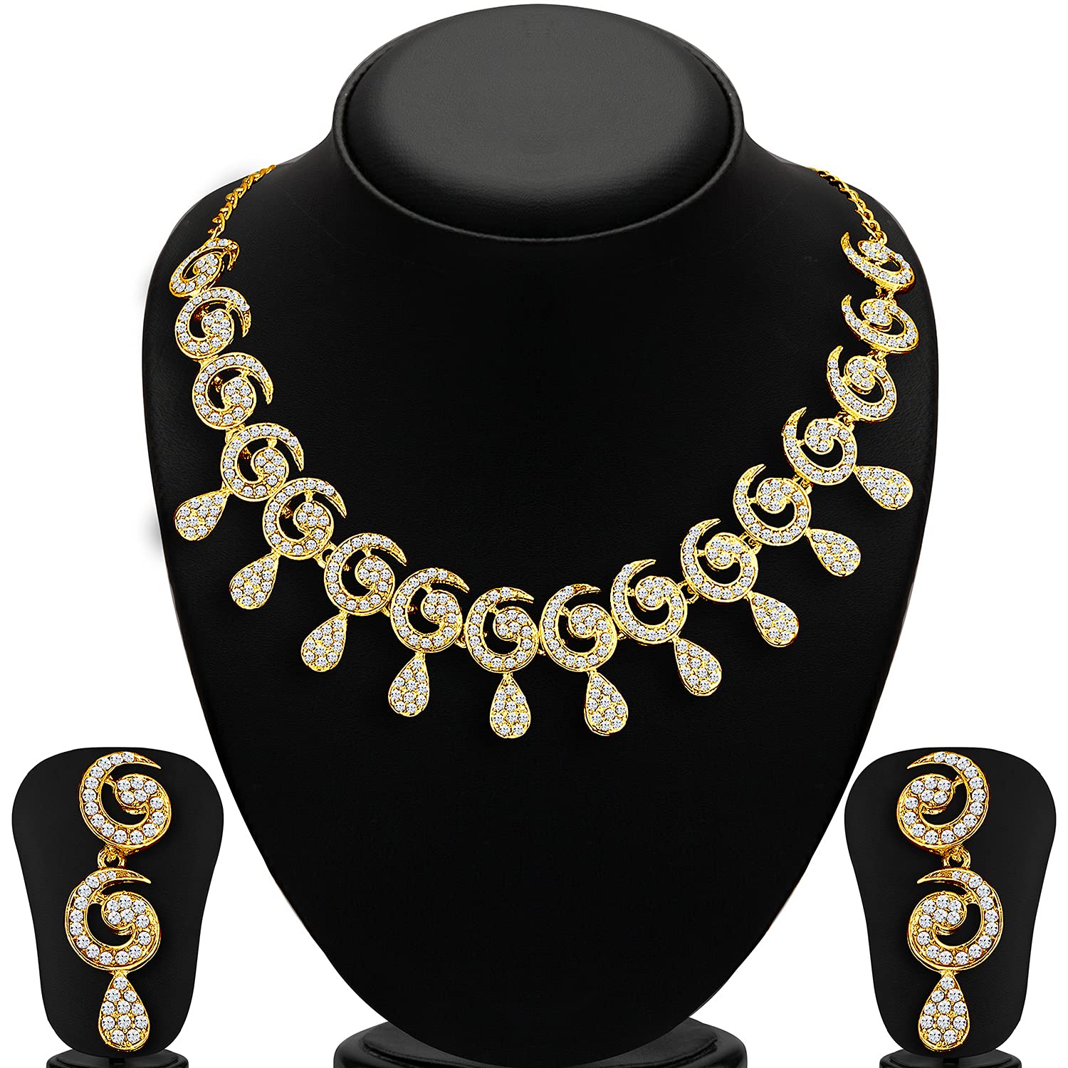 Elegant Austrian Diamond Necklace Set