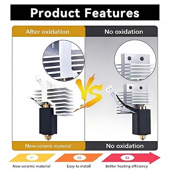 0.4mm Upgrade Hotend Kit for Centauri Carbon, 3D Printer Ceramic Heater Print Head Extruder Hot End Kit Heating Block Kit for Elegoo Centauri
