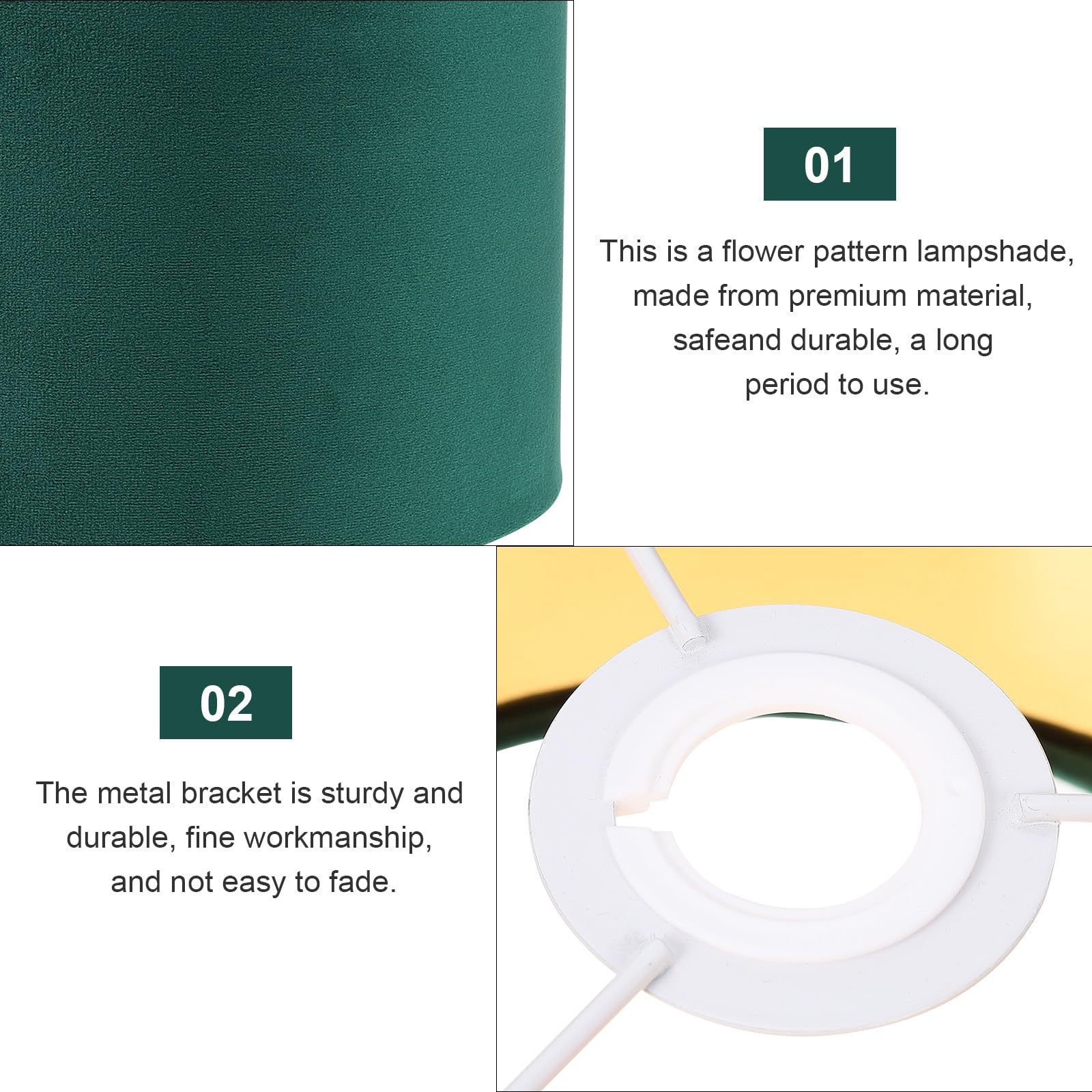 Paralume in Velluto Verde per Lampada da Tavolo Rivestimento Interno Dorato, Copertura Protettiva per Luce da Scrivania, Tessuto Decorativo per Illuminazione Diffusa in Casa