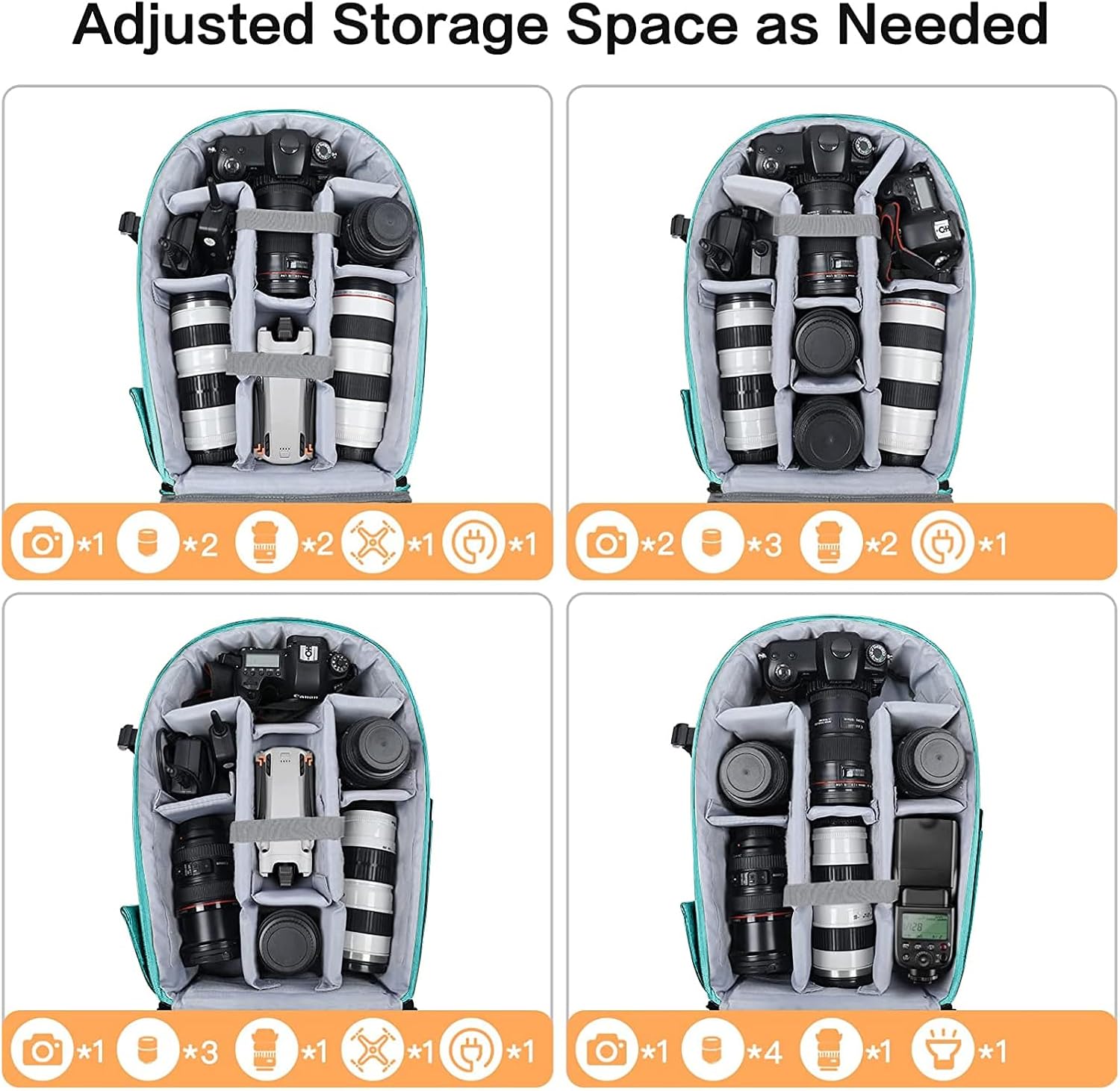 MOSISO Camera Backpack, DSLR/SLR/Mirrorless Photography Camera Bag 15-16 inch Waterproof Hardshell Case with Tripod Holder&Laptop Compartment Compatible with Canon/Nikon/Sony, Aquamarine - Image 3