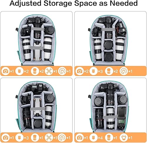 Miniatura 65 de MOSISO Mochila para cámaras réflex digital de un solo objetivo, réflex de un solo objetivo o sin espejo, funda rígida impermeable de 15 a 16