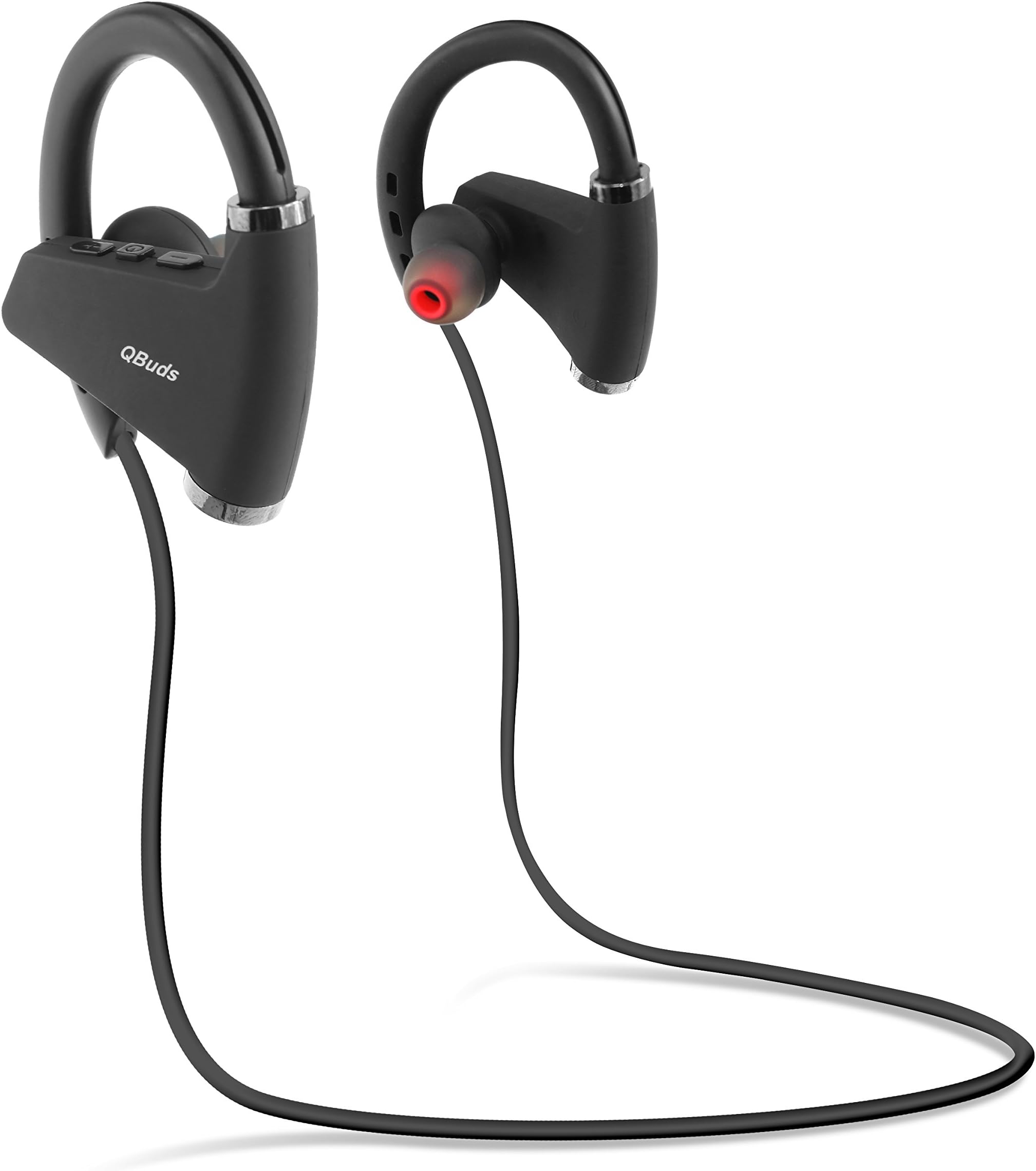 QBuds Bluetooth Wireless Headphones - Lightweight Bluetooth Earbuds - Sweatproof Bluetooth Headsphone - HD Quality Sound Earphones for The Gym - Stylish Wireless Earbuds for Your Workout and Exercise