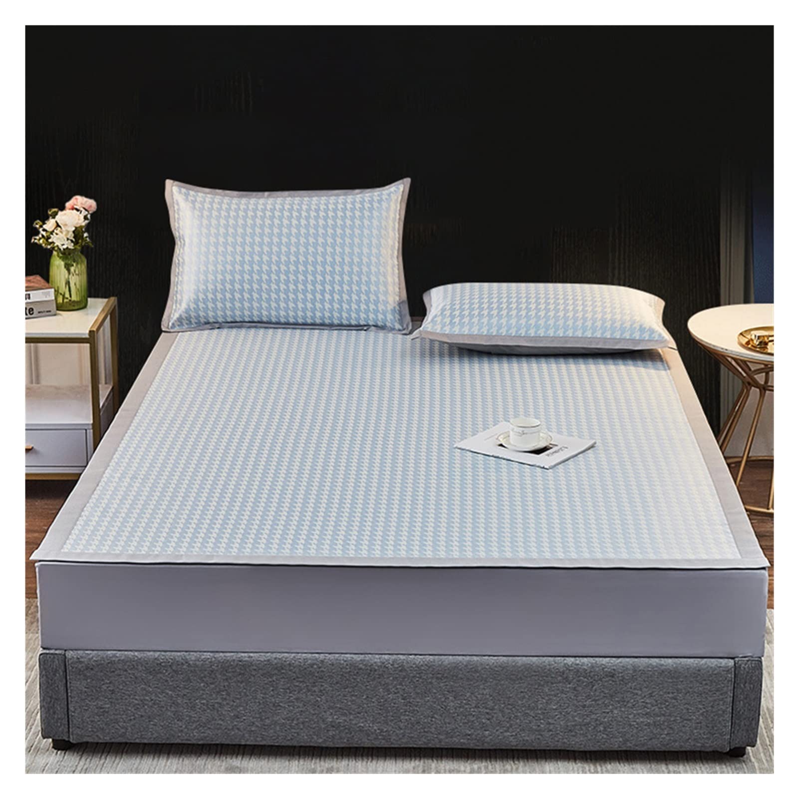 Biancheria da letto in seta di ghiaccio 1200D, in fibra carbonizzata, per l'estate di lusso, jacquard, traspirante, set di lenzuola refrigeranti di fascia alta, per la casa (1,150 x 200 cm, set da 3