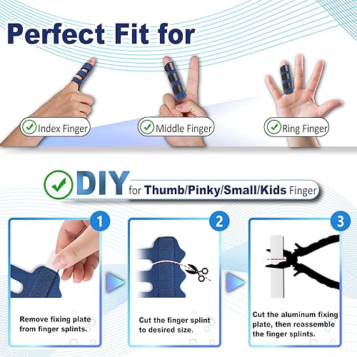 Miniatura 3 de 4 férulas de dedo de gatillo mejoradas soporte de gatillo con 3 cinturones de fijación ajustables, enderezador de dedos para