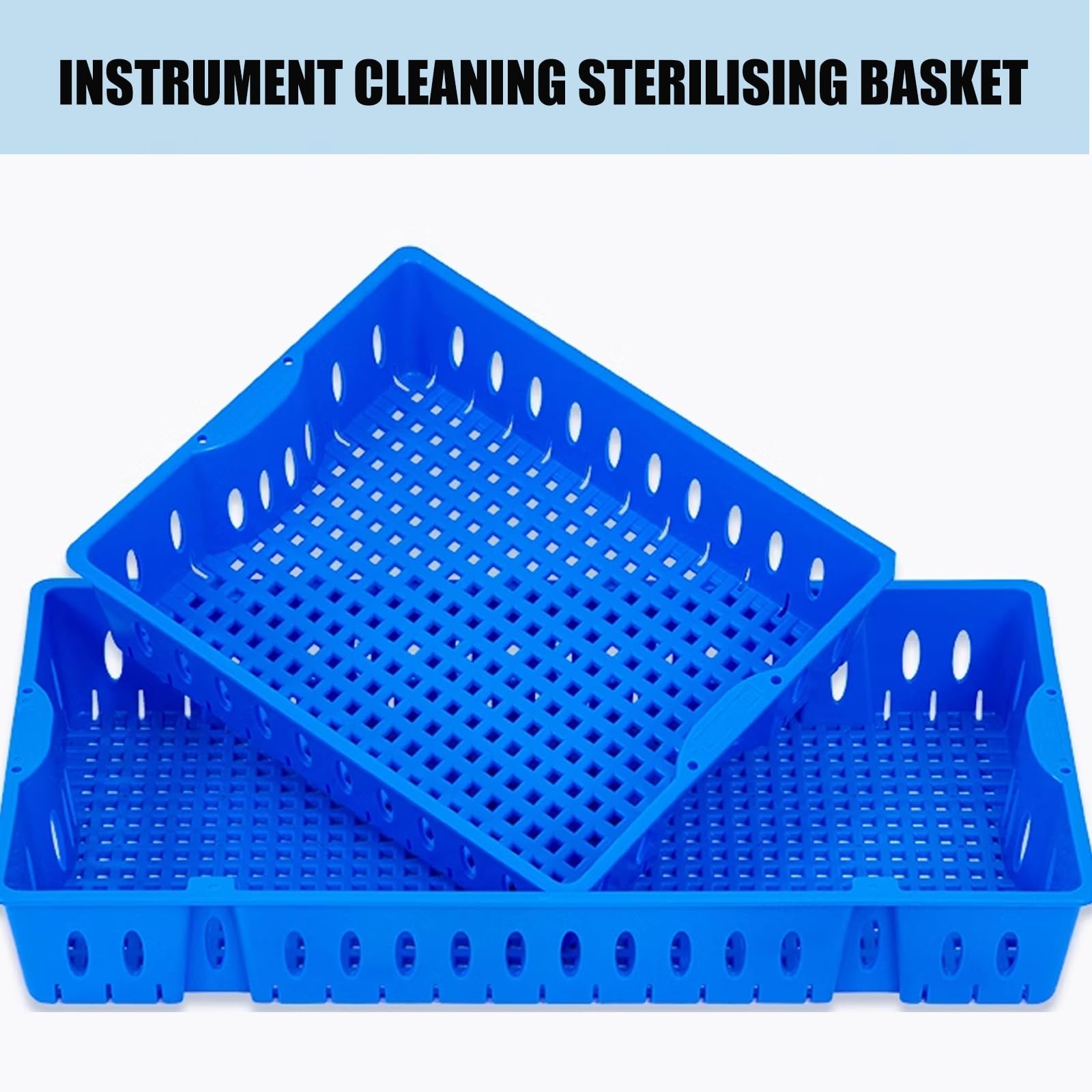 Vassoi per strumenti di sterilizzazione, resina multiuso resistente alle alte temperature per ospedali e laboratori, stampaggio monopezzo, 48 x 25 x 7 cm
