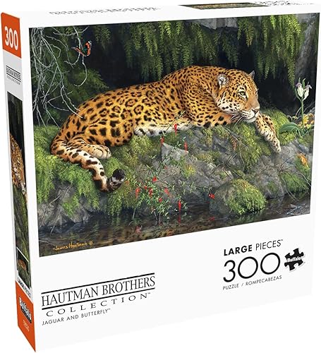 Miniatura 3 de Buffalo Games - Hautman Brothers - Jaguar y mariposa - Rompecabezas de 300 piezas grandes para adultos rompecabezas desafiante perfecto para noches