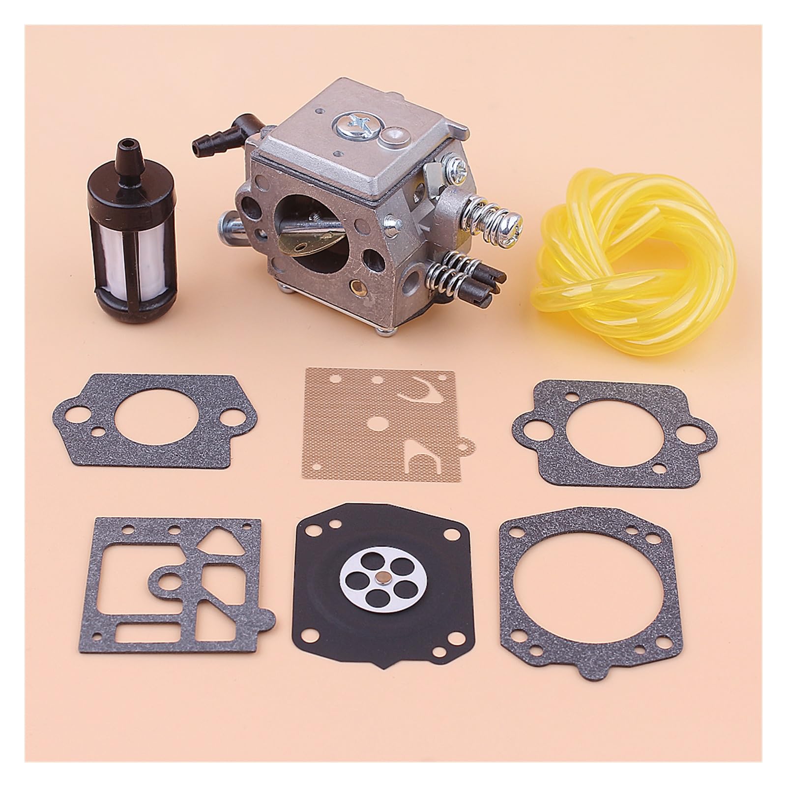 Carburador de 9 Uds for motosierra 6200 62cc, línea de filtro de combustible, Kit de reparación de carburador, repuestos de motosierra, herramientas de jardín