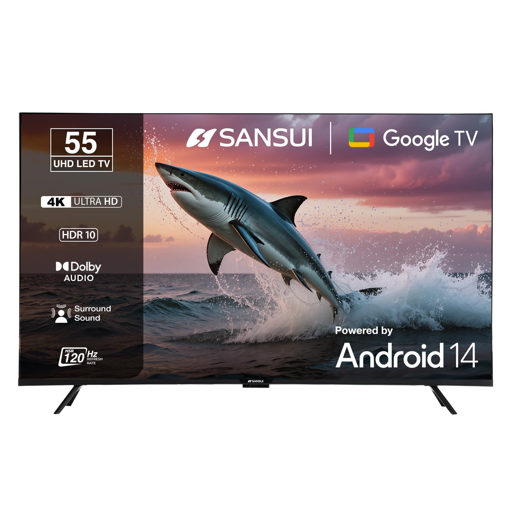 SANSUI 55 Inch 4K UHD Smart Google TV 1 Pieces - Image 1