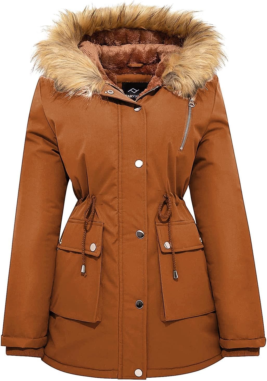 FARVALUE Womens Water-repellent Winter Coat Thicken Puffer Jacket Warm FLeece Lined Parka with Fur Hood