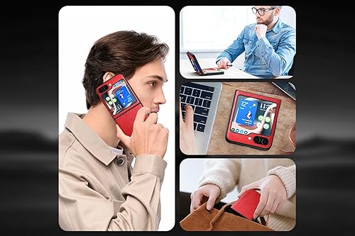 Miniatura 5 de AIORIA Funda para Samsung Galaxy Z Flip5 6.7 "Pantalla Premium PU Cuero Cubierta Retro Diseño de Negocios Funda Protectora Completa para Samsung