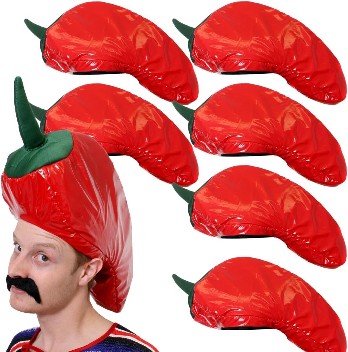 Chilli Pepper Hat - Mexican Chilli Hat Novelty Food Hats for Fancy Dress