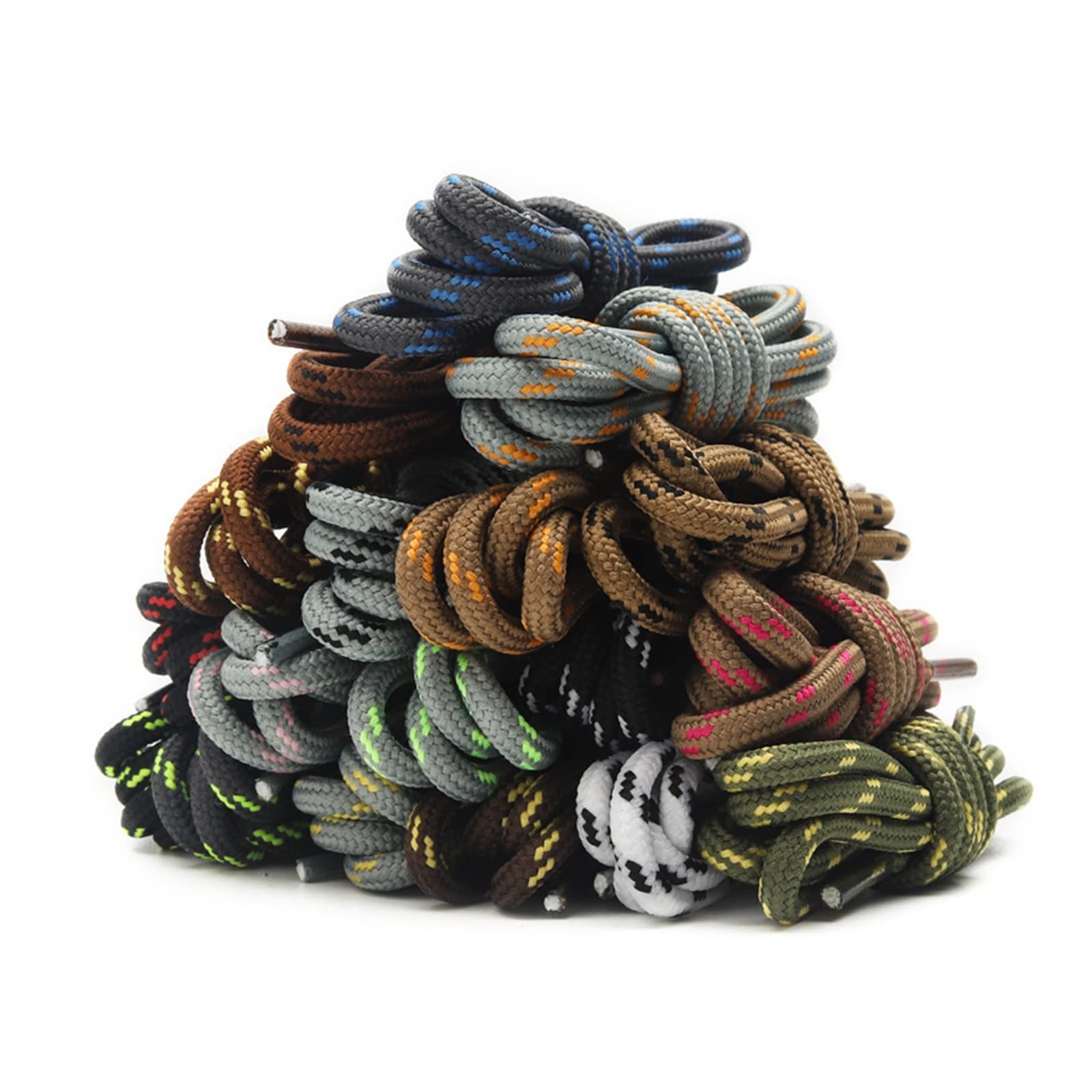 Runde Schnürsenkel mit Blumenpunkten aus massivem Polyester for Sportstiefel, Wanderschuhe