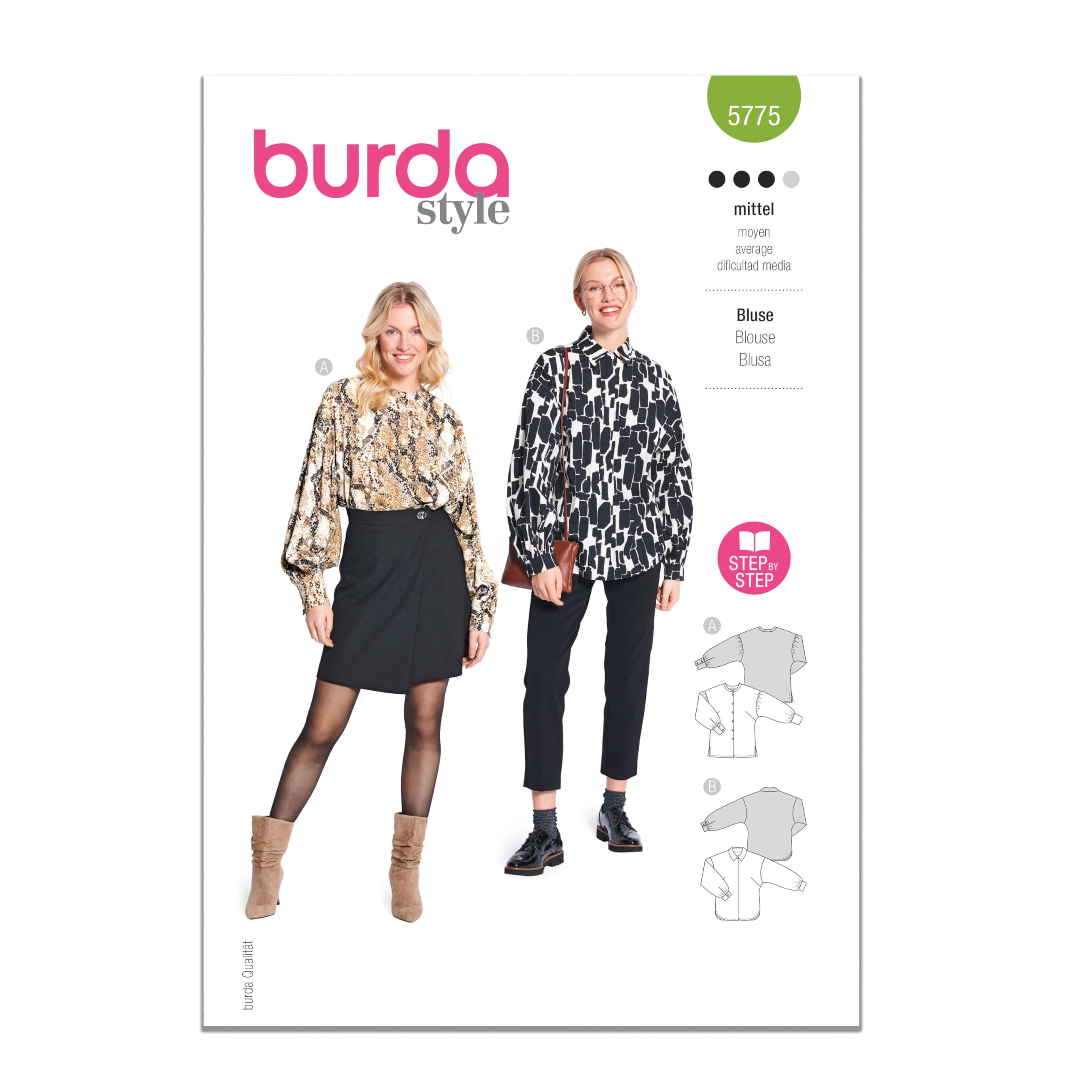 Burda SEWING PATTERN 5775 Misses' Blouse, Sizes 10-22