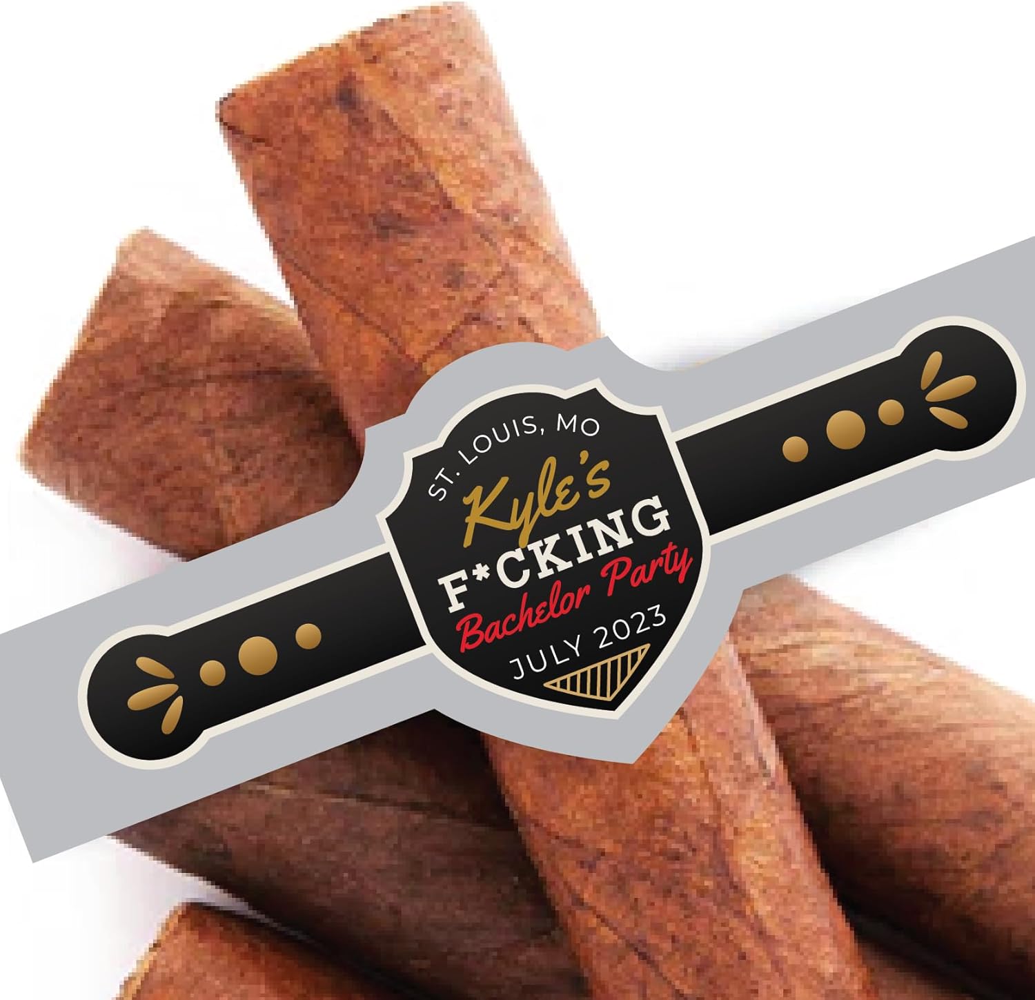 Bachelor Party Cigar Labels, Set of 16, Cigar Bands for Bachelor Party, Party Decor, Cigar Bar (Black)