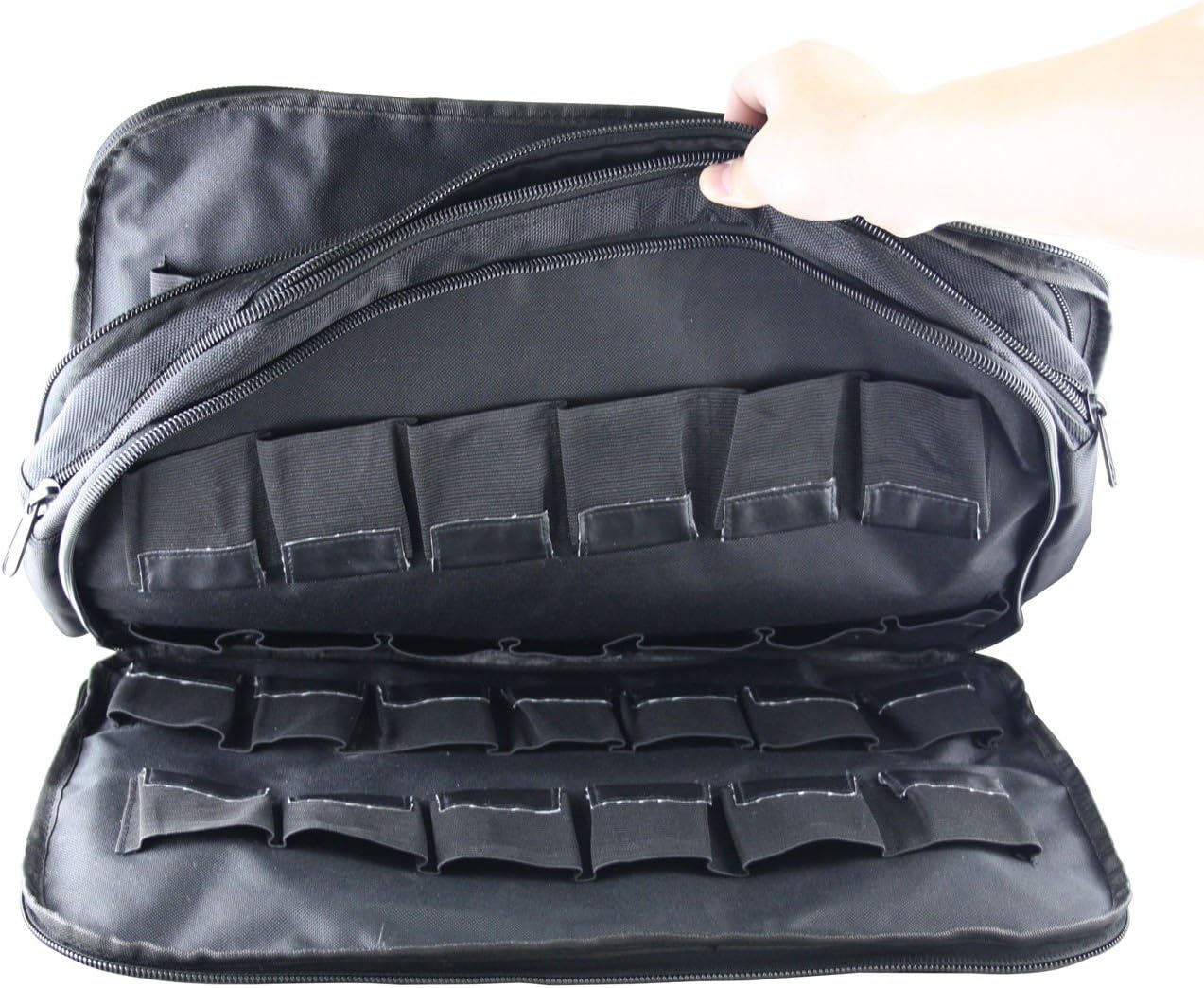 EXMAX Shoulder Storage Bag Handbag for Wireless Tour Guide System Transmitter Receiver(52-slot Storage Bag)