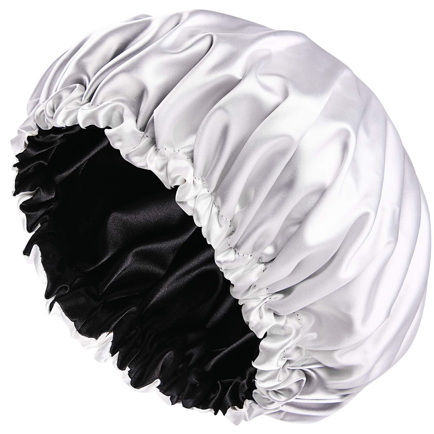 AP SALES Silk Hair Cap for Sleeping-with 3 Satin Scrunchies| Satin Bonnet for Curly Hair| Silk Bonnet for Hair| Satin Hair Cap for Sleeping| Adjustable Hair Bonnet for Sleeping (Silver) 1