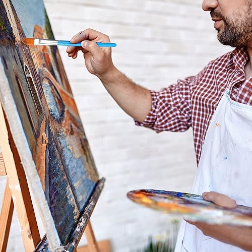 Miniatura 5 de Pinceles de pintura plana acuarela acrílico pincel de nylon sintético cepillo de pintura de 1 pulgada artista pintura pincel para detalles pintura