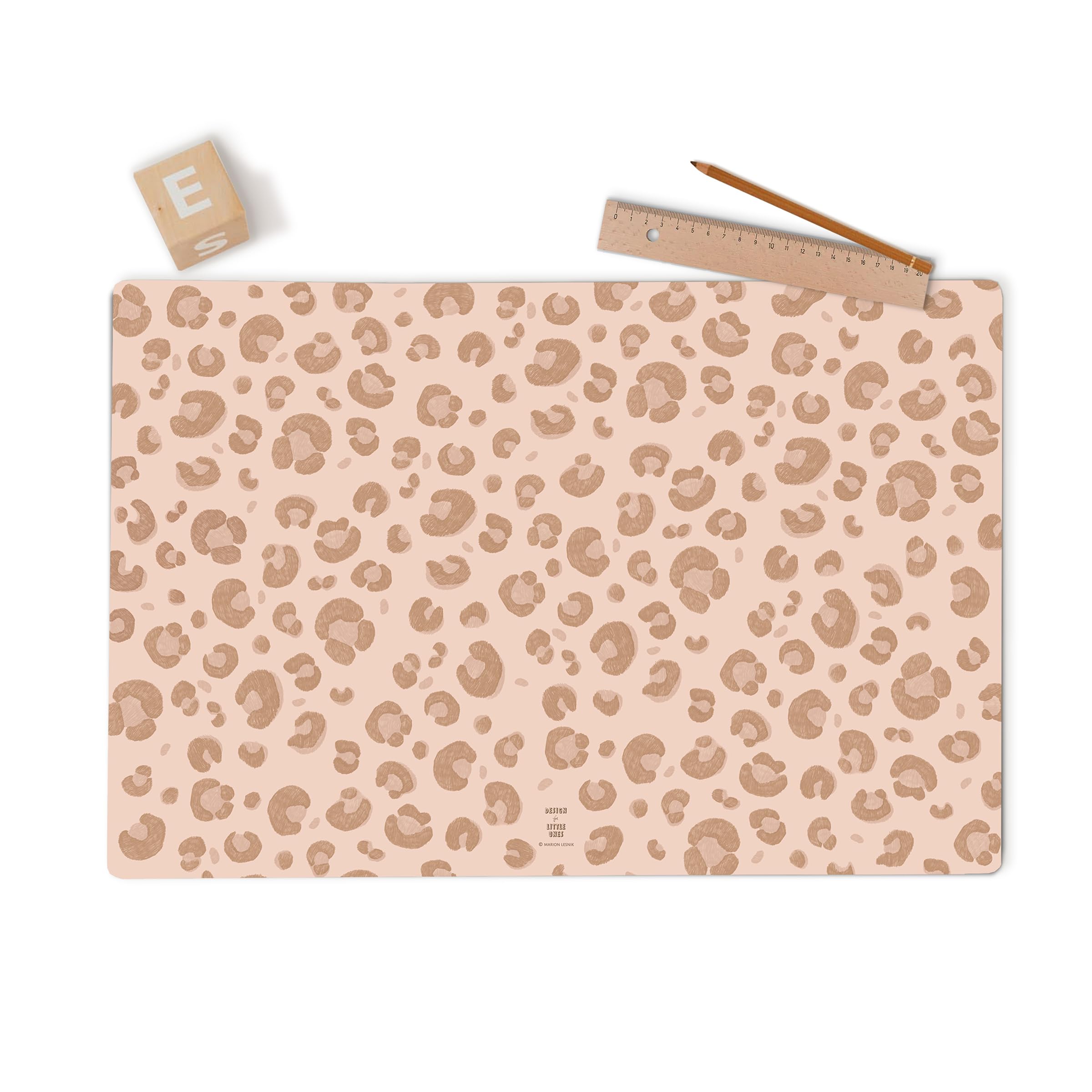 Sous-main pour bureau pour enfants – « Léopard rose » – 60 x 40 cm – en vinyle premium – Fabriqué en Allemagne