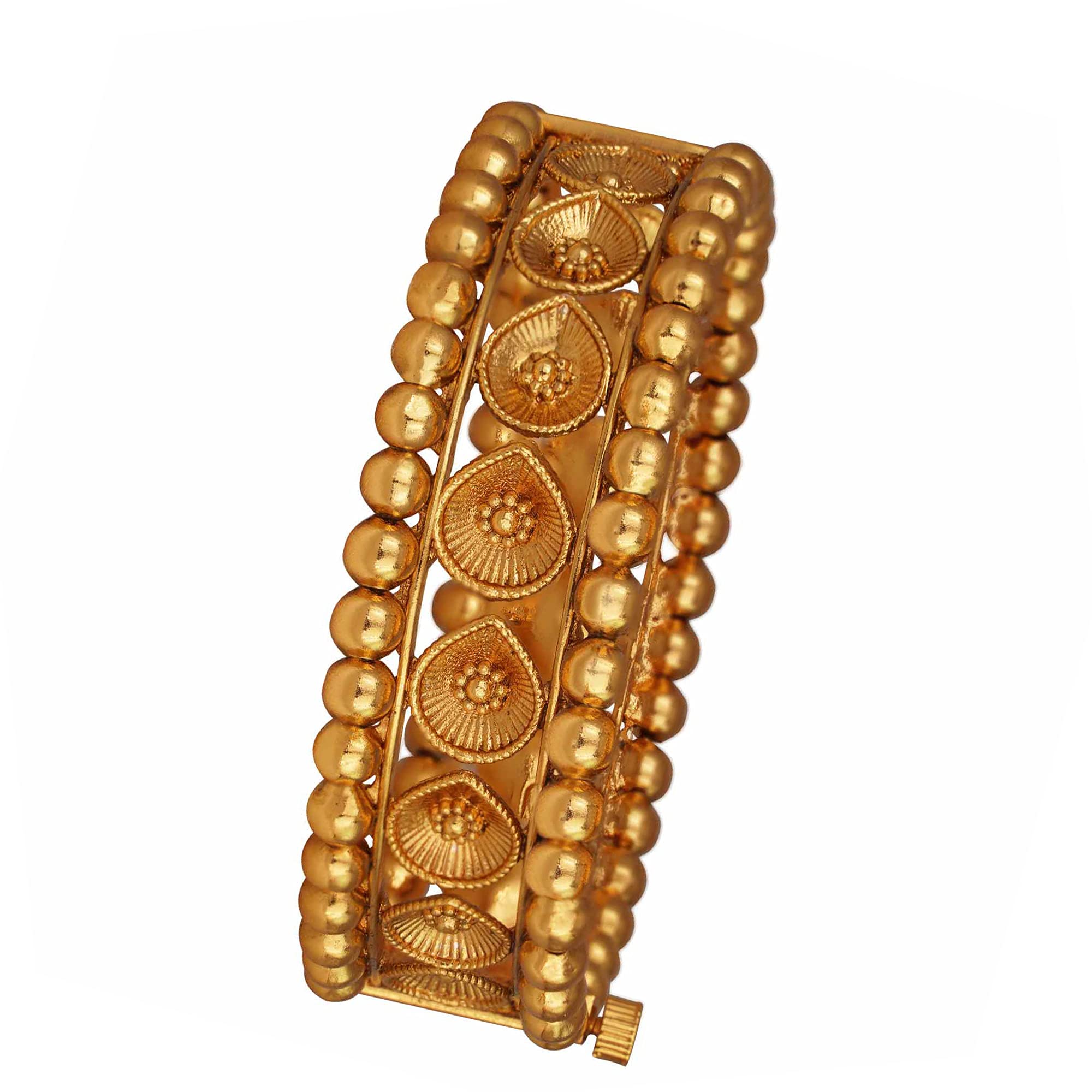 JFL - Jewellery for Less Traditional Gold Plated Designer Openable Kada for women & Girls,Valentine (B09GBCCDQJ) Amazon Price History, Amazon Price Tracker