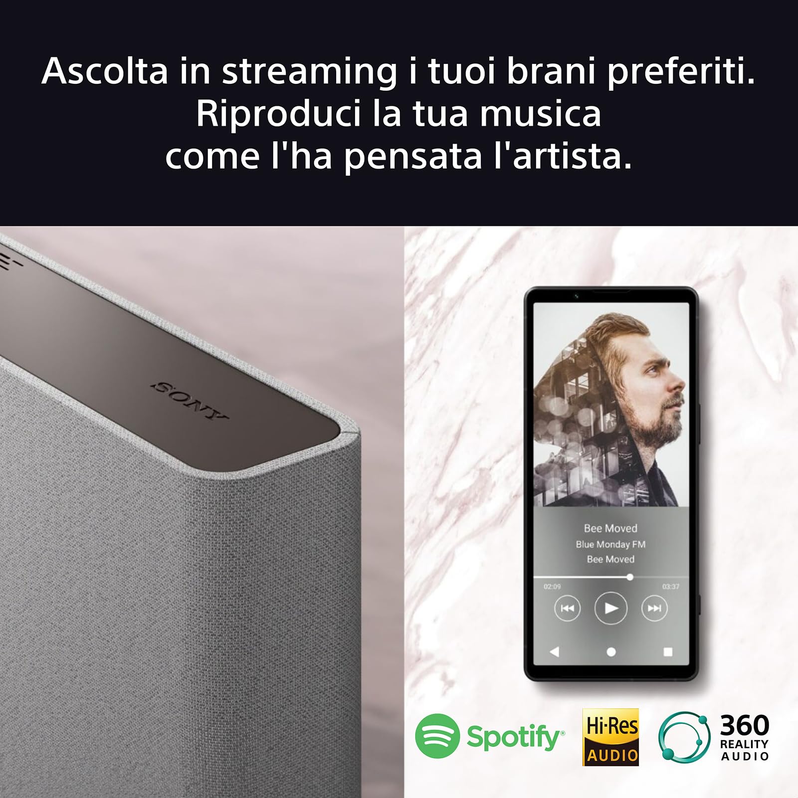 Sony BRAVIA Theatre Quad – Dolby Atmos®, Home Theatre 4 Speaker System per TV, DTS:X, Wi-Fi®, Bluetooth®, 360 Spatial Sound Mapping, Hi Res Audio, grigio, HT-A9M2