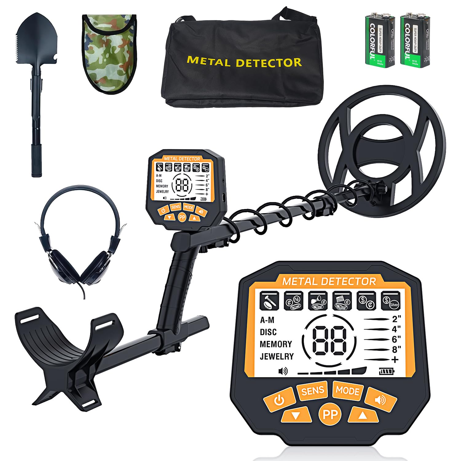 Soomeet Metal Detector for Adults Professional, Pinpoint Metal Detector with LCD Display, 5 Mode, Advanced DSP Chip, 10" Waterproof IP68 Coil for