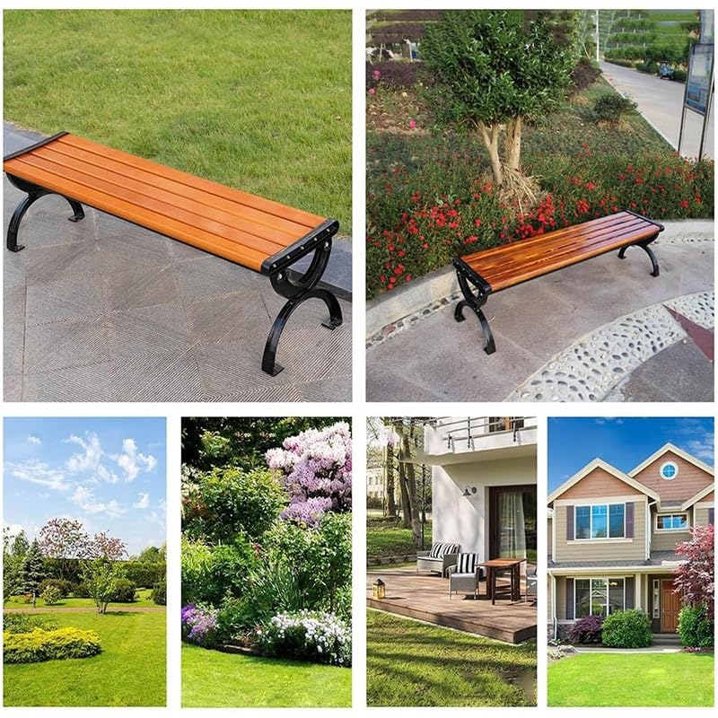 Gartenbank, Sitzbank for den Außenbereich, Rückenfreie Gartenbank auf der Terrasse, Anzug for 2–3 Personen, for den Eingangsbereich von Rasen(150cm)