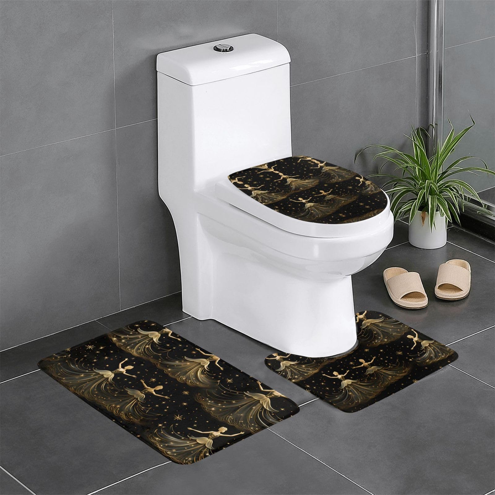 Tapis de salle de bain imprimés pour coiffeuse et toilettes ambiance de Noël