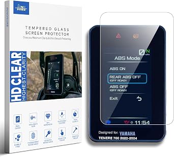 Tempered Glass Screen Protector for 2022/2023/2024 Yamaha TENERE 700 Motorcycle Instrument 5" Screen 9H Anti Scratch/Fingerprint HD Clear