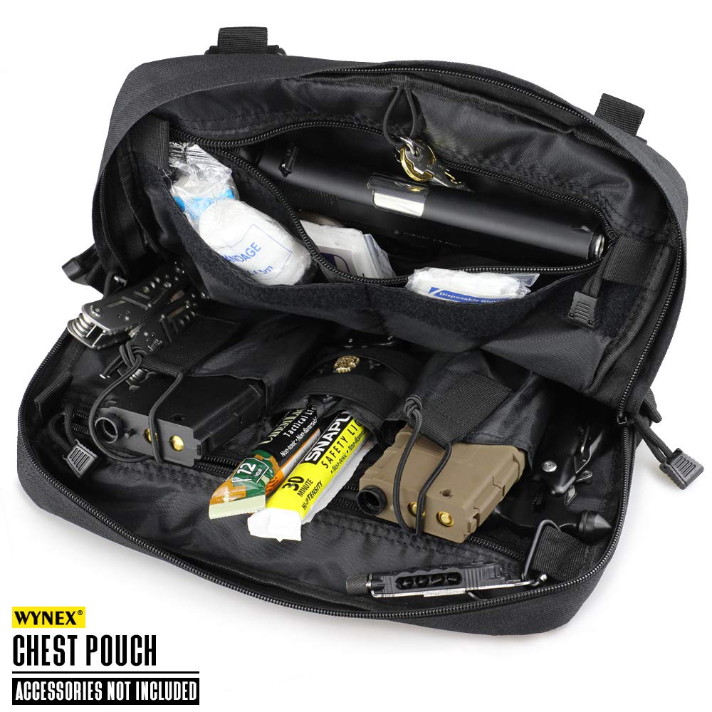 WYNEX Tactical Chest Rig Bag，Marsupio Tattico Molle Chest Pack Regolabile Borsa da Petto Tattica Multifunzionale per Telefono Walkie Talkie Streetwear Urbano
