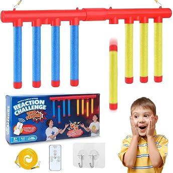 Falling Sticks Game 2026 Reaction Training Toy with Remote Control Drop Stick Game Reaction Training with 3 Adjustable Speeds Catching Sticks Game for Children and Adults