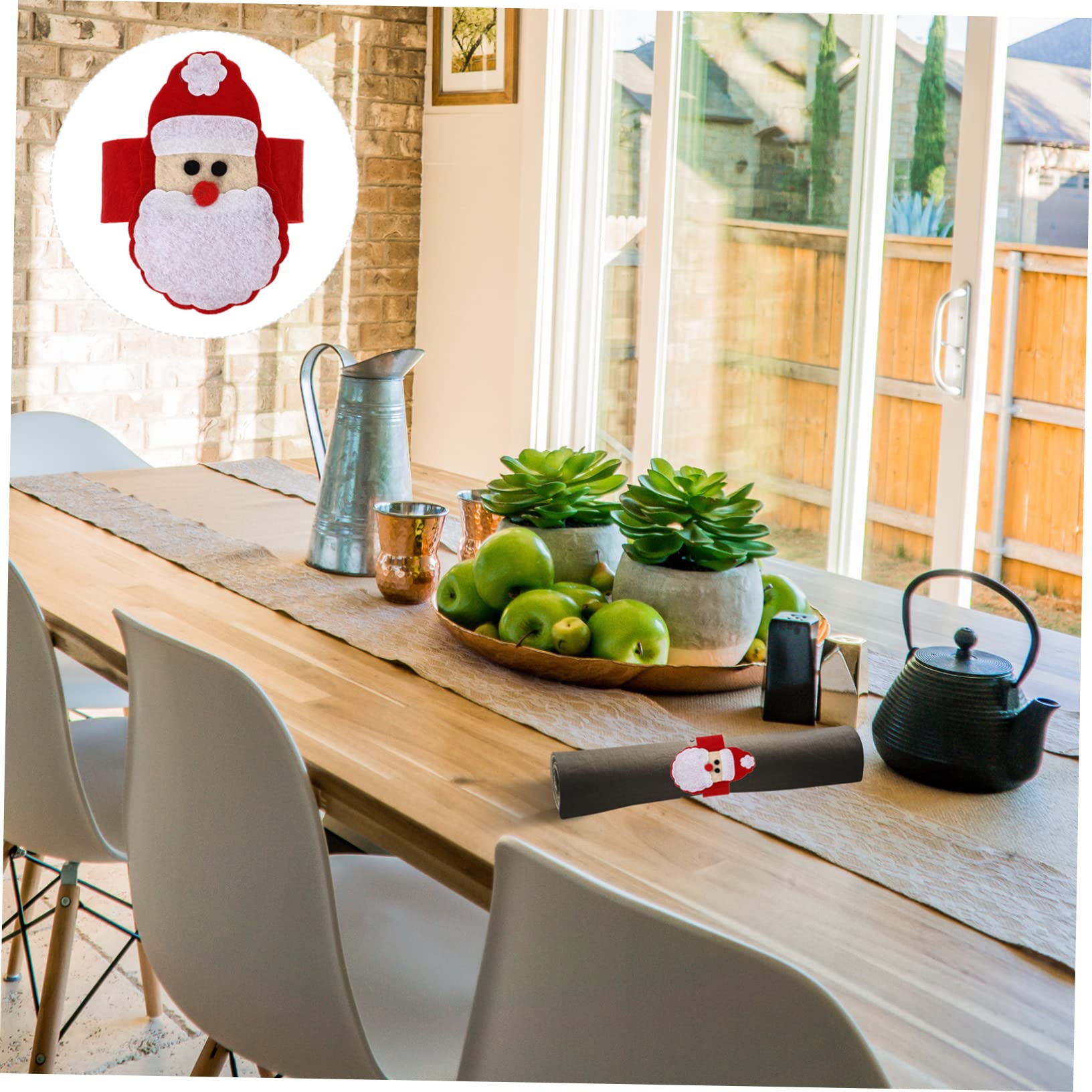 TOPBATHY 8 Set Di Porta Tovaglioli Natalizi Unici Con Fibbie A Tema Natalizio Per Tavolo Da Pranzo 4 Pezzi * 8