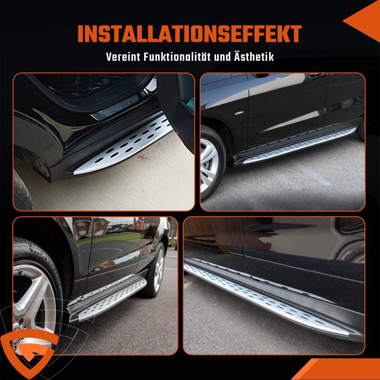 Set di pedane in alluminio per Mercedes Benz ML/GLE SUV W166 2012-2018 - Pannelli laterali battitacco, antiscivolo, accessori di alta qualità sinistra e destra